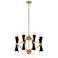 Crosby 16-Light 26 Inch Geometric Aged Brass Matte Black Chandelier