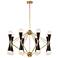 Crosby 16-Light 36 Inch Geometric Prism Aged Brass Matte Black Chandelier