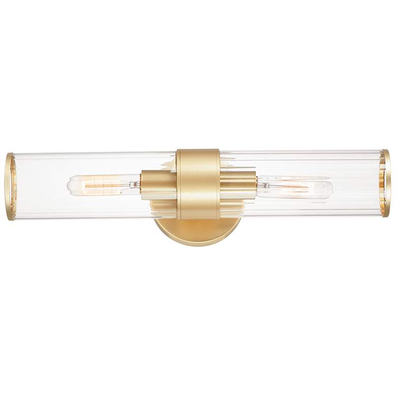 Image 1 Crosby 2-Light 5" Wide Satin Brass Wall Sconce