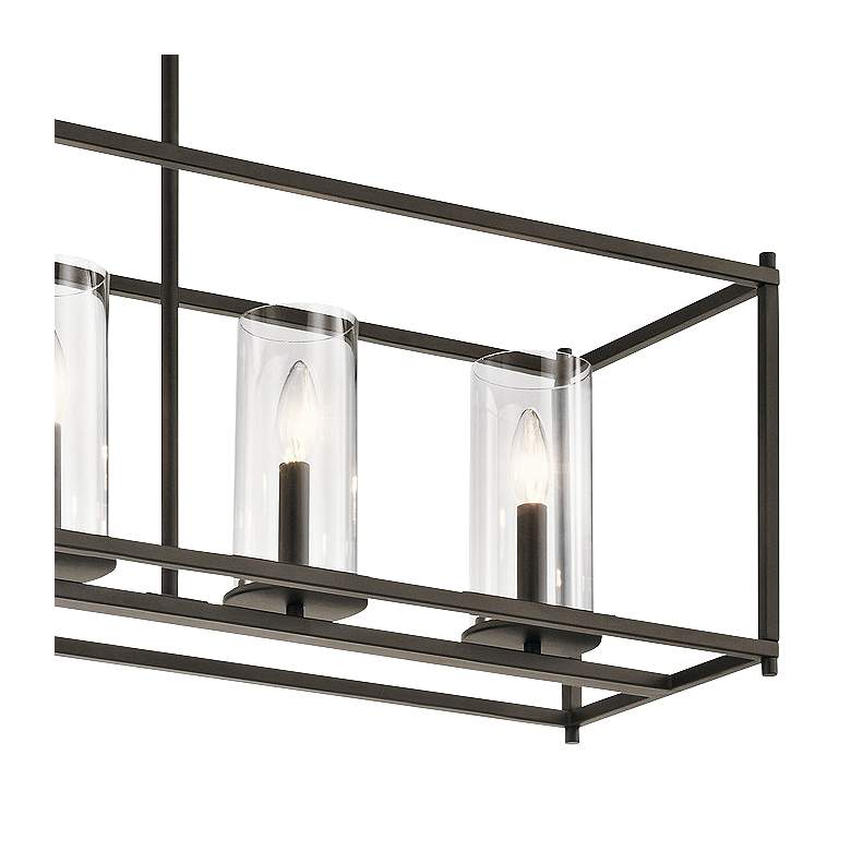 Image 3 Crosby 41 1/4 inch Wide Oiled Bronze Rectangular Kitchen Island Chandelier more views