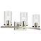 Crosby Brushed Nickel Linear Clear Bath 3Lt