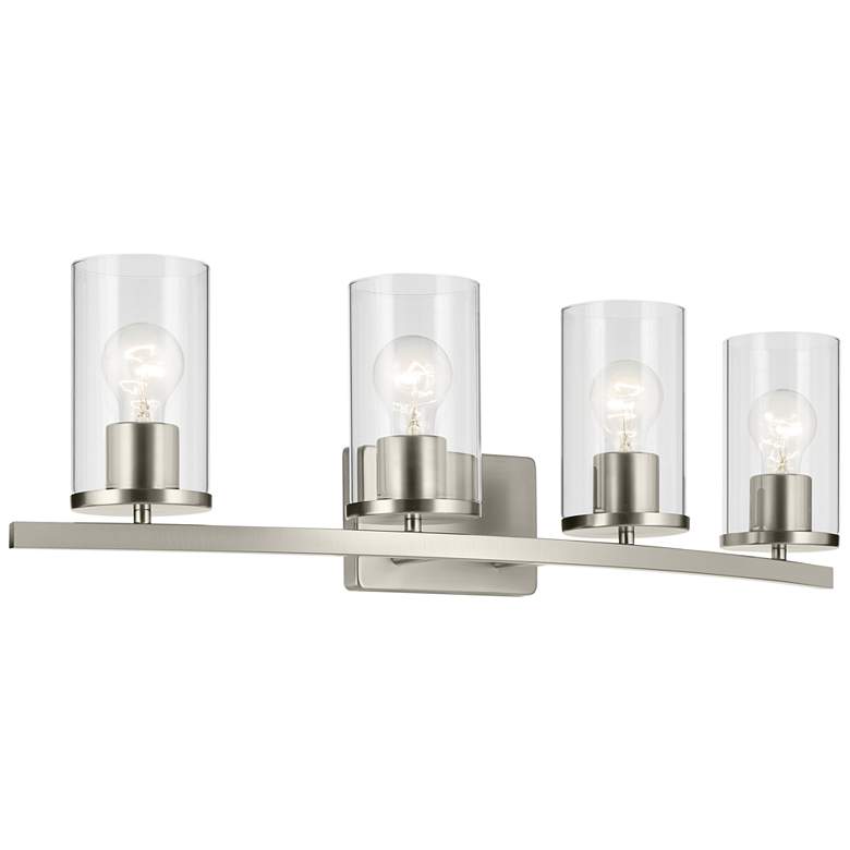 Image 1 Crosby Brushed Nickel Linear Clear Bath 4Lt