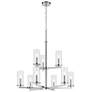 Crosby Chrome Tiered Clear Chandelier 9Lt