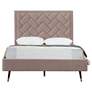 Crosby Modern Full- Size Upholstered Velvet Bedframe and Headboard in Blush