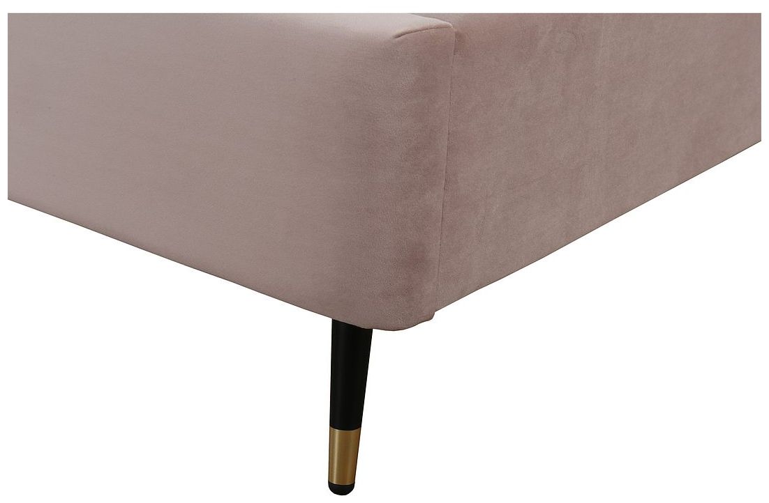 Image 6 Crosby Modern Full- Size Upholstered Velvet Bedframe and Headboard in Blush more views