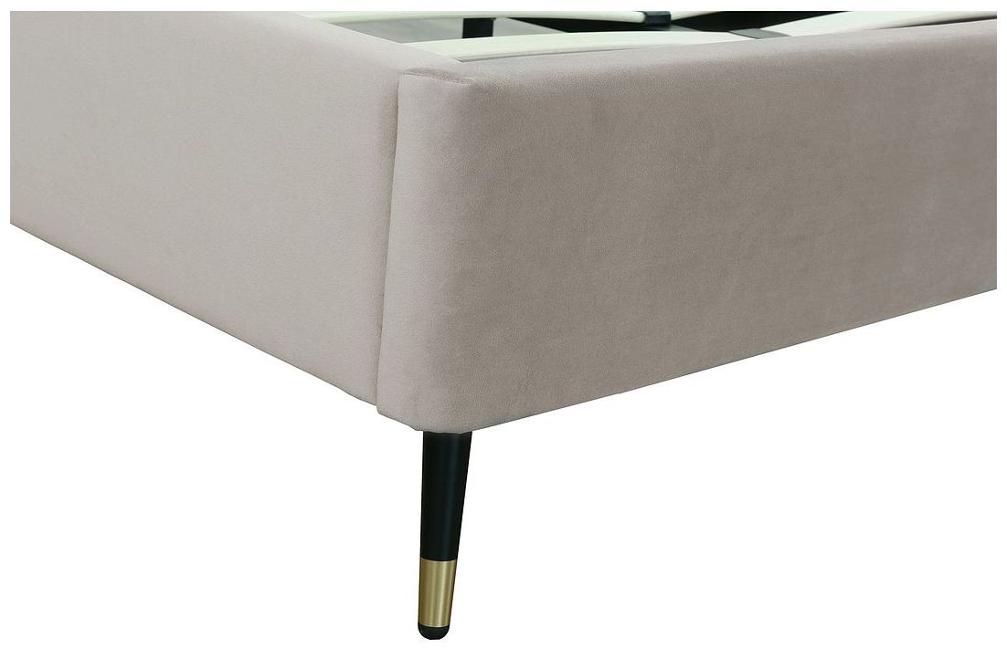 Image 6 Crosby Modern Full- Size Upholstered Velvet Bedframe & Headboard in Gre more views