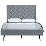 Crosby Modern Full- Size Upholstered Velvet Bedframe and Headboard in Grey