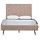 Crosby Modern Full- Size Upholstered Velvet Bedframe and Headboard in Nude