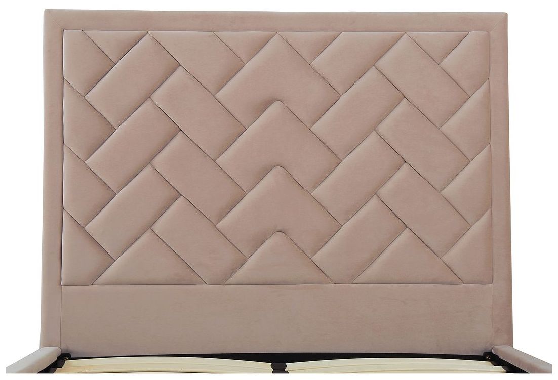 Image 5 Crosby Modern Full- Size Upholstered Velvet Bedframe and Headboard in Nude more views