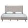 Crosby Modern King-Size Upholstered Velvet Bedframe and Headboard in Greige