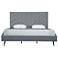 Crosby Modern King-Size Upholstered Velvet Bedframe and Headboard in Grey