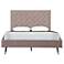 Crosby Modern Queen-Size Upholstered Velvet Bedframe and Headboard in Blush