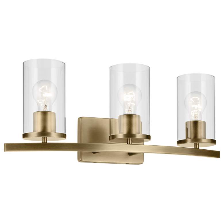 Image 1 Crosby Natural Brass Linear Clear Bath 3Lt