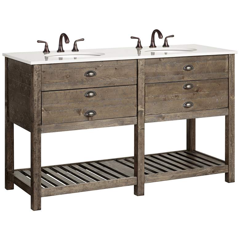 Crosett Cayhill 57 inch Wide Cultured Marble Double Sink Vanity