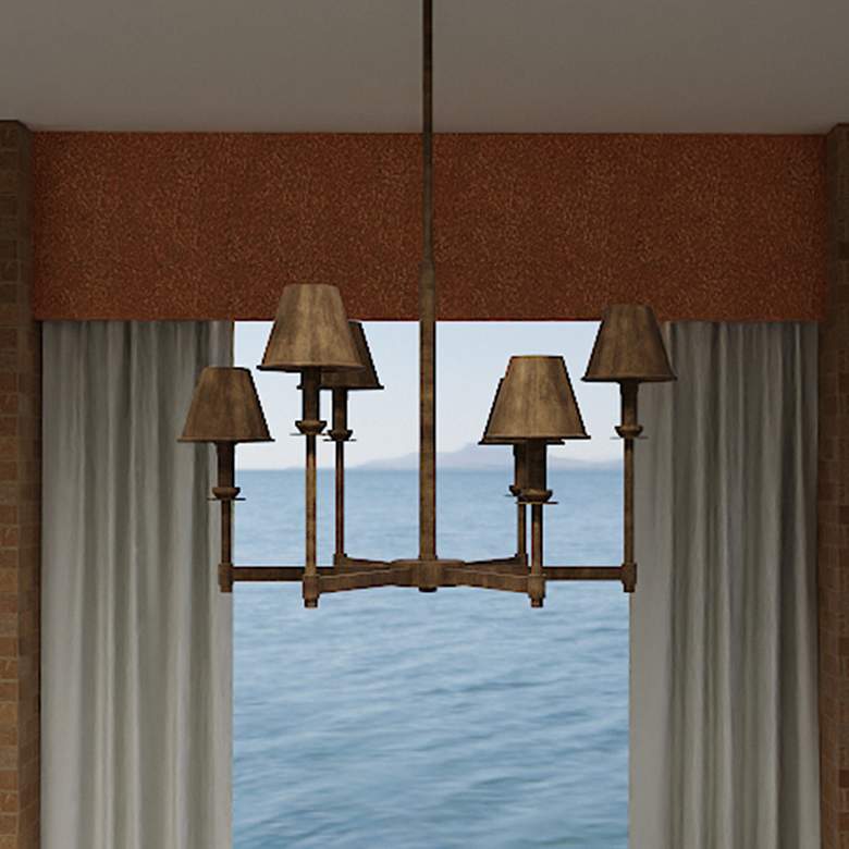 Image 1 Cross 6-Light Statuary Bronze Chandelier