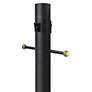 1_Cross Arm In-Ground Lamp Post 84" High Black with Dusk-to-Dawn Sensor