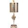 Cross Distressed Silver Leaf Accent Table Lamp