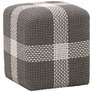 Cross Dove and White Weave Rope Outdoor Accent Cube Ottoman
