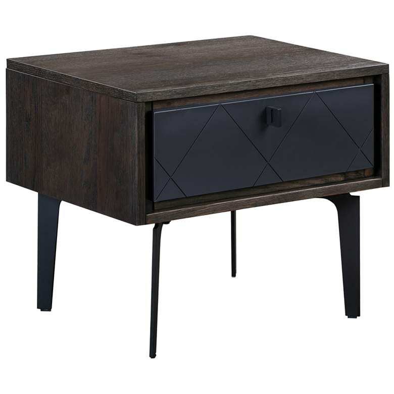 Image 1 Cross Nightstand in Solid Oak Wood and Metal