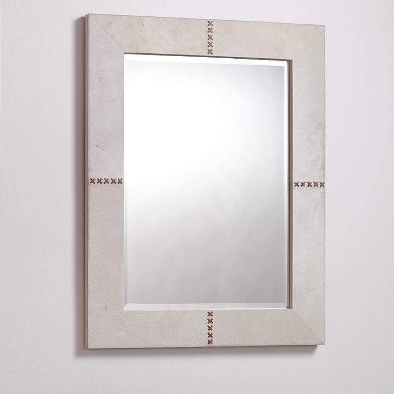 Cross Stitch White 28&quot; x 36&quot; Rectangular Wall Mirror