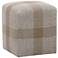 Cross White and Taupe Weave Rope Outdoor Accent Cube Ottoman