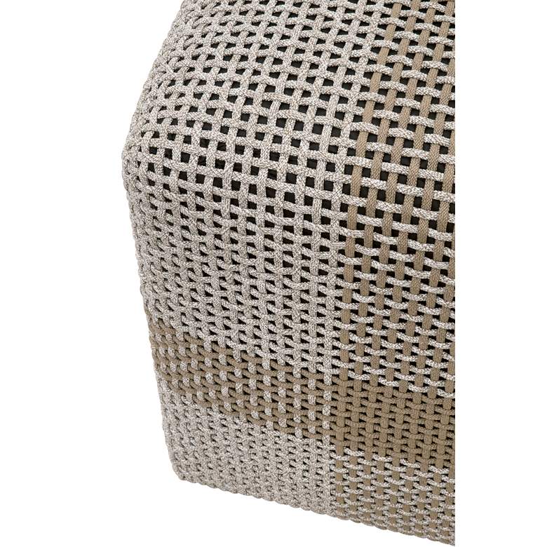 Image 2 Cross White and Taupe Weave Rope Outdoor Accent Cube Ottoman more views