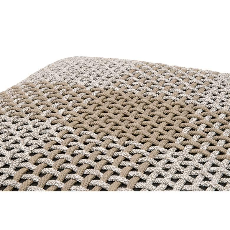 Image 3 Cross White and Taupe Weave Rope Outdoor Accent Cube Ottoman more views