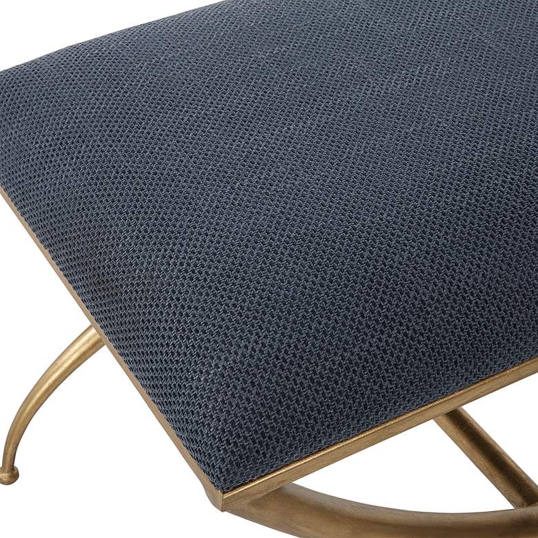 Image 4 Crossing Gold and Navy Blue Small Bench more views