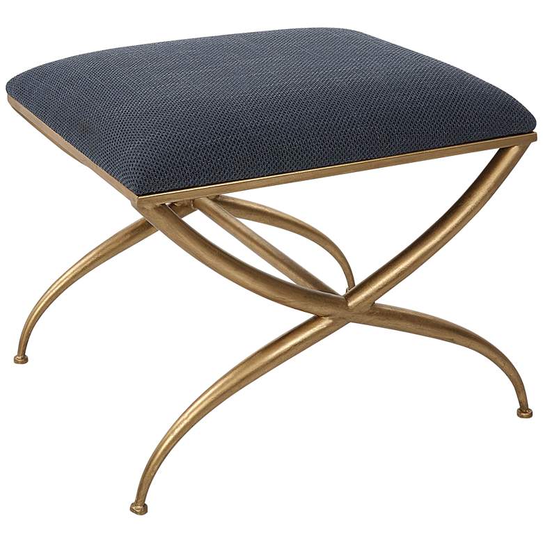 Image 6 Crossing Gold and Navy Blue Small Bench more views
