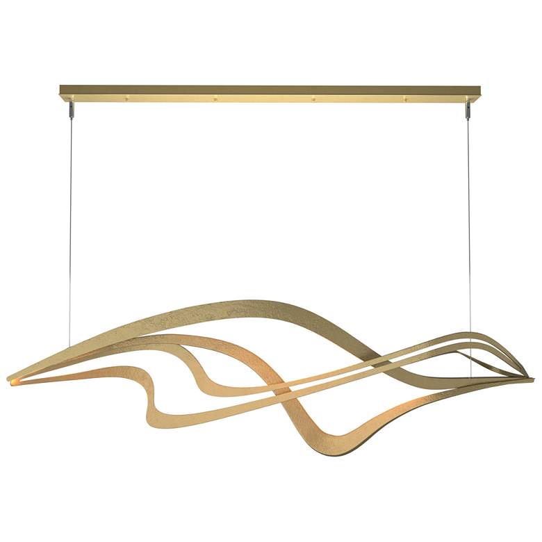 Image 1 Crossing Waves 45" Wide Modern Brass Standard LED Pendant