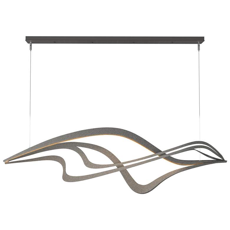 Image 1 Crossing Waves 45 inch Wide Natural Iron Standard LED Pendant