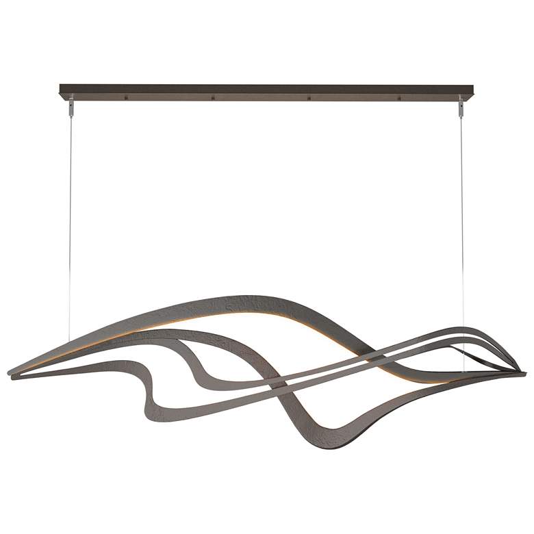 Image 1 Crossing Waves 45"W Oil Rubbed Bronze Standard LED Pendant