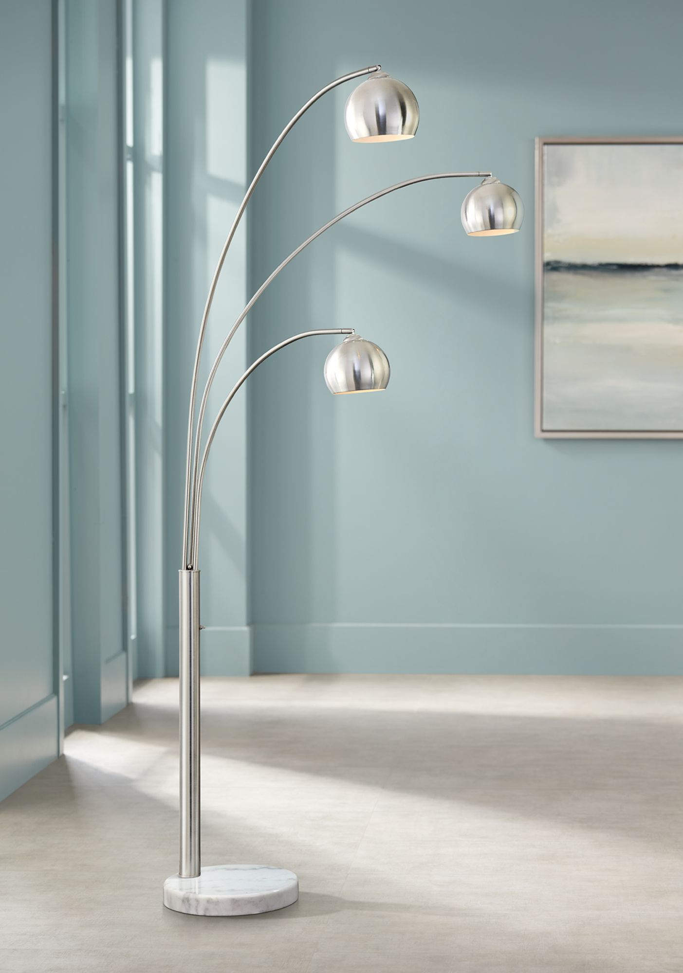 three arc floor lamp