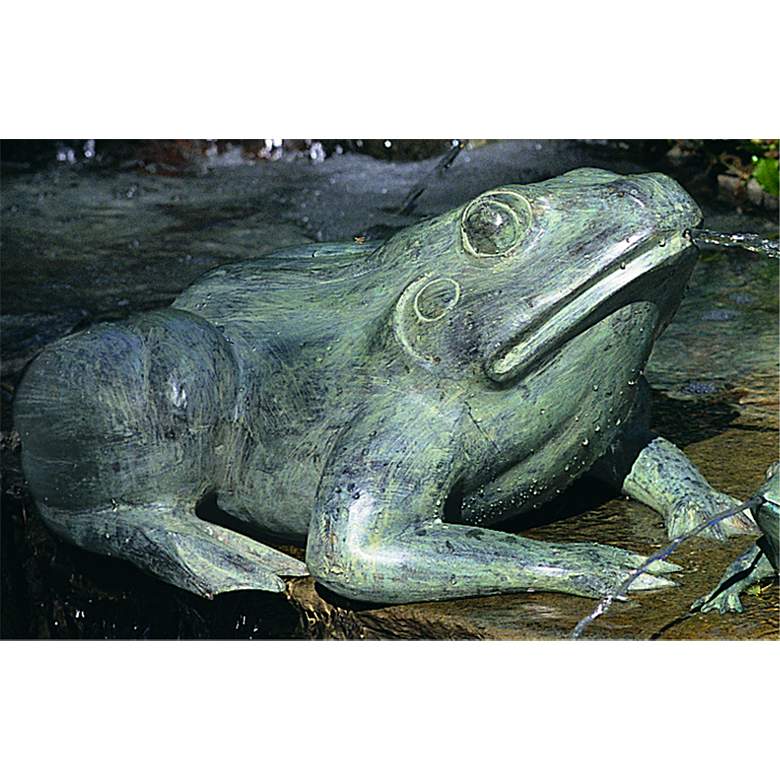 Image 1 Crouching Frog 9" High Water Spitter Pond Fountain