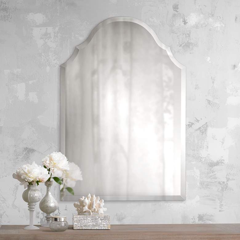 Image 1 Crown 22 inch x 32 inch Frameless Beveled Wall Mirror