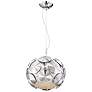 Crown 3-Light 12 Inch Designer Oblong Disc Chrome Shade Pendant Light
