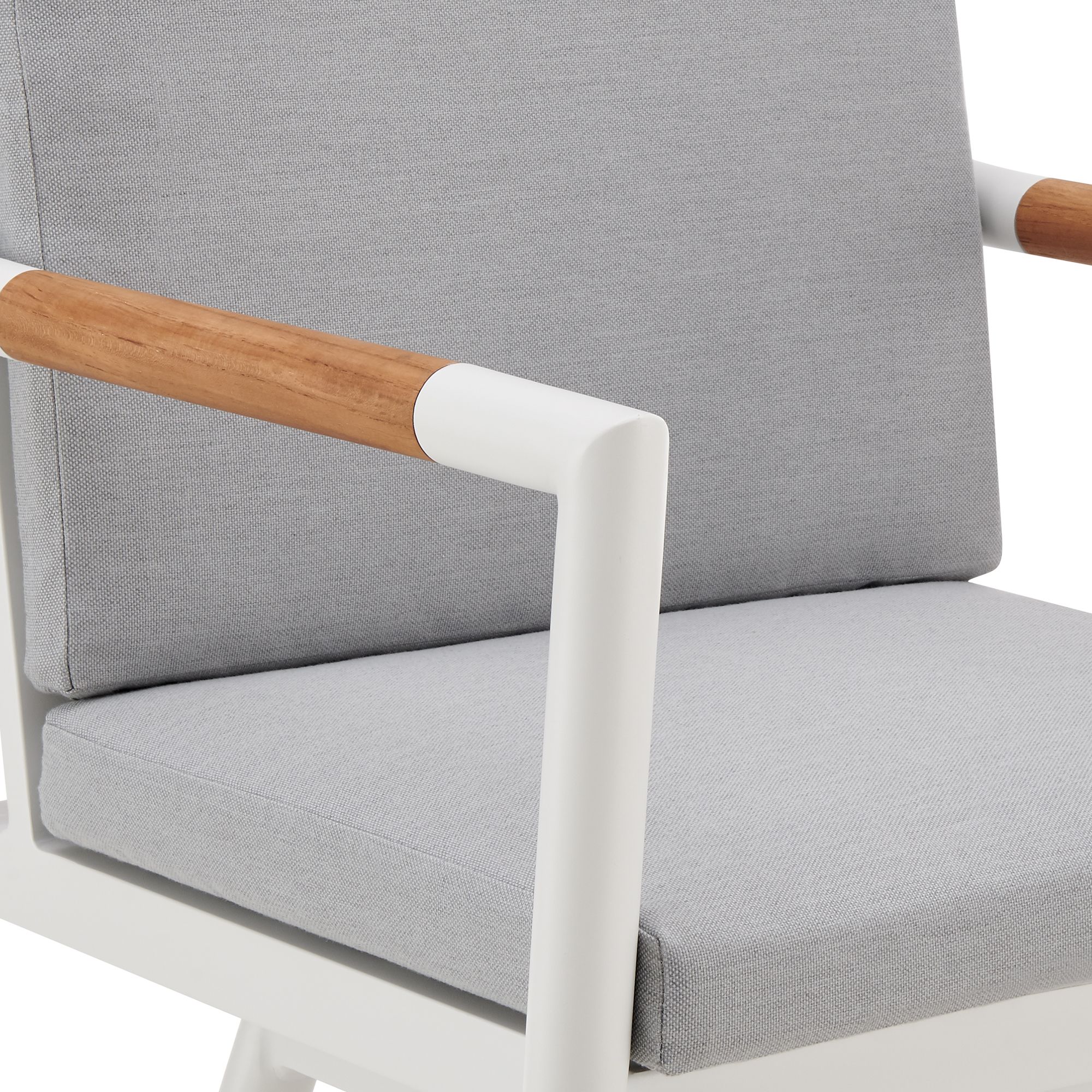 Image 7 Crown 30 in. Outdoor Barstool in Aluminum, Brown Rope, Light Gray Cushions more views