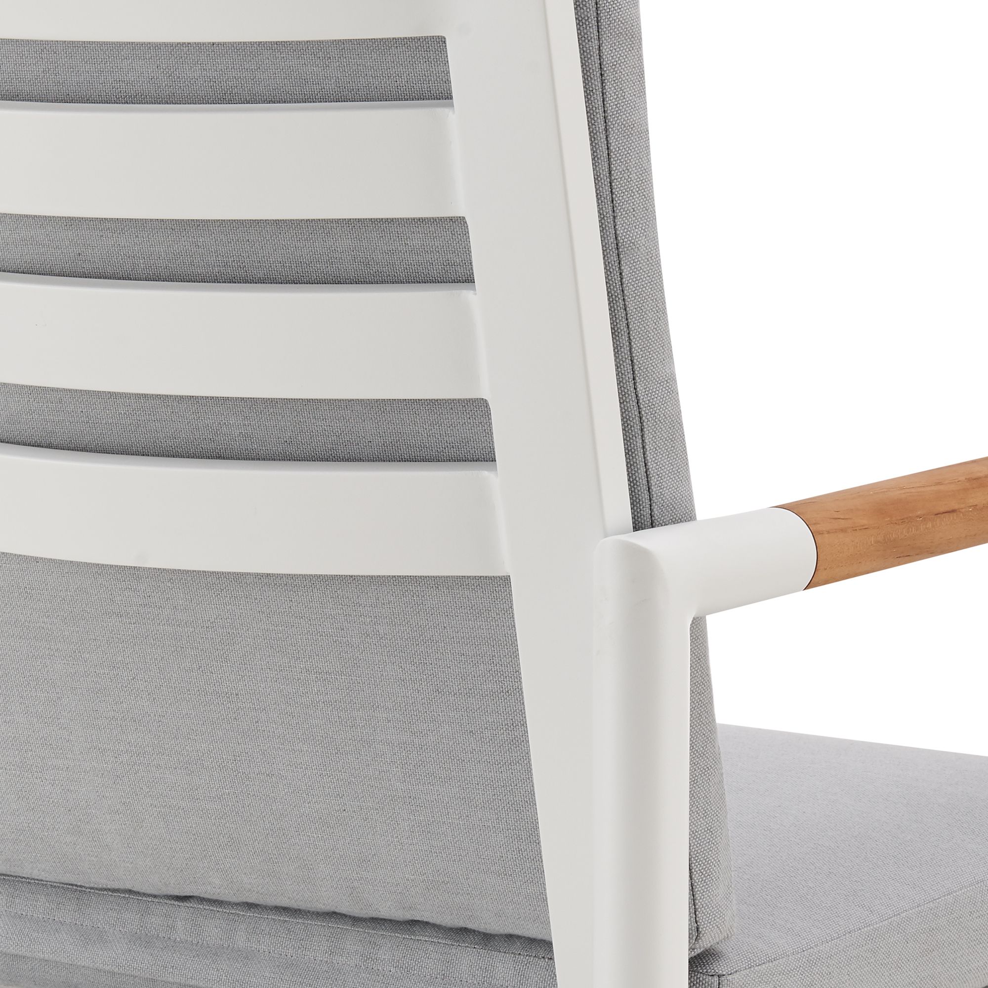 Crown 30 in. Outdoor Barstool in Aluminum, Brown Rope, Light Gray Cushions