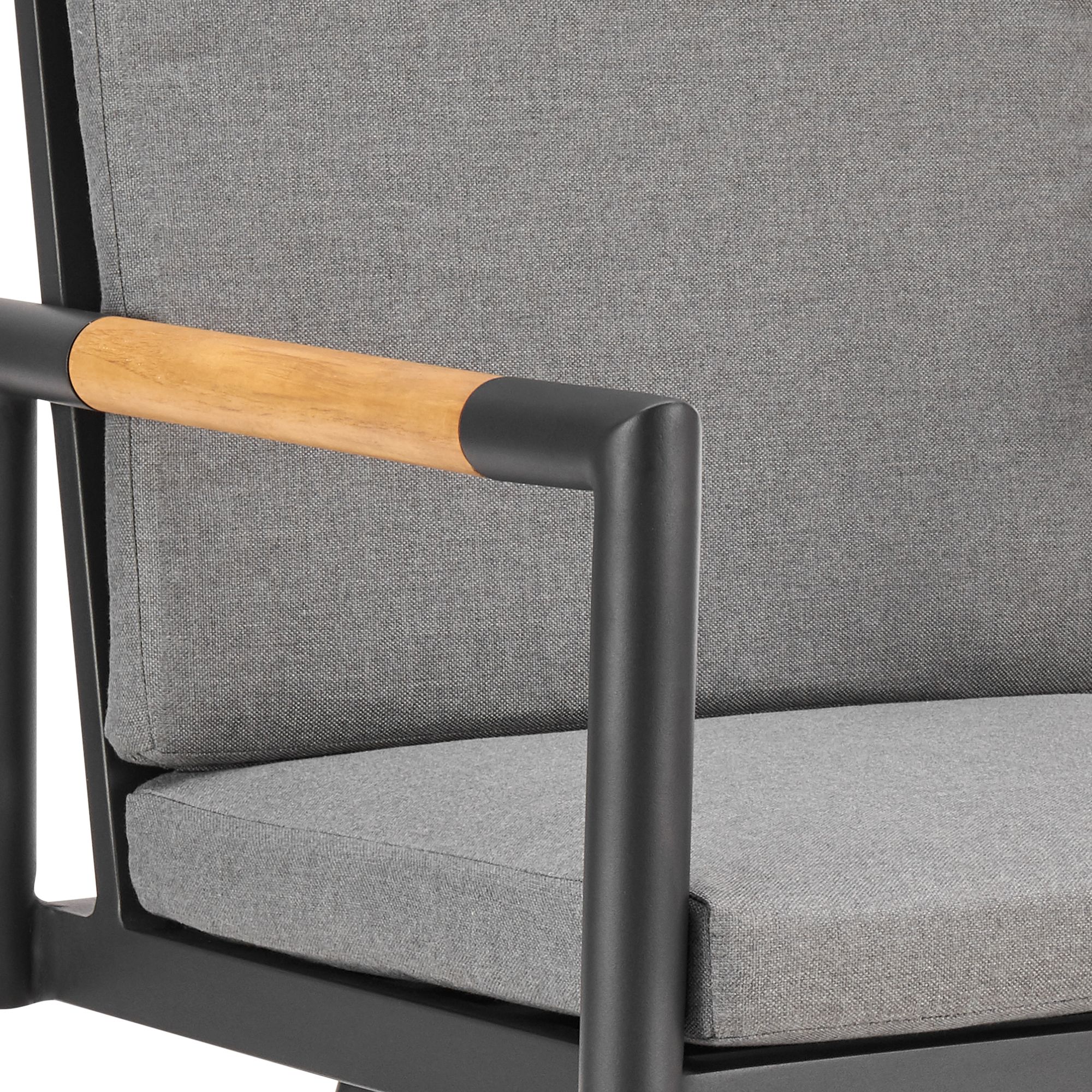 Image 7 Crown 30 in. Outdoor Barstool in Aluminum, Tan Rope, and Dark Gray Cushions more views