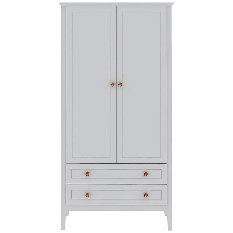 Image 2 Crown 40 1/4" Wide White 2-Drawer Full Wardrobe