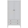 2_Crown 40 1/4" Wide White 2-Drawer Full Wardrobe