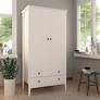 1_Crown 40 1/4" Wide White 2-Drawer Full Wardrobe