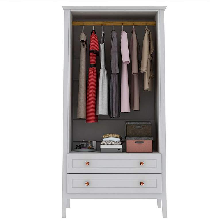 Image 4 Crown 40 1/4" Wide White 2-Drawer Full Wardrobe more views