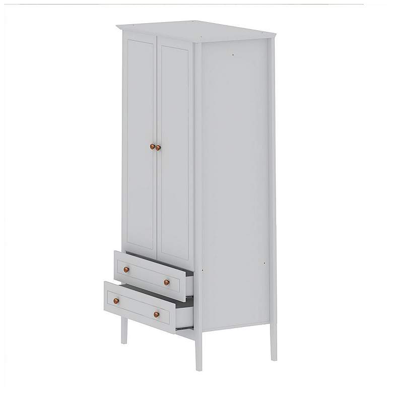 Image 5 Crown 40 1/4" Wide White 2-Drawer Full Wardrobe more views