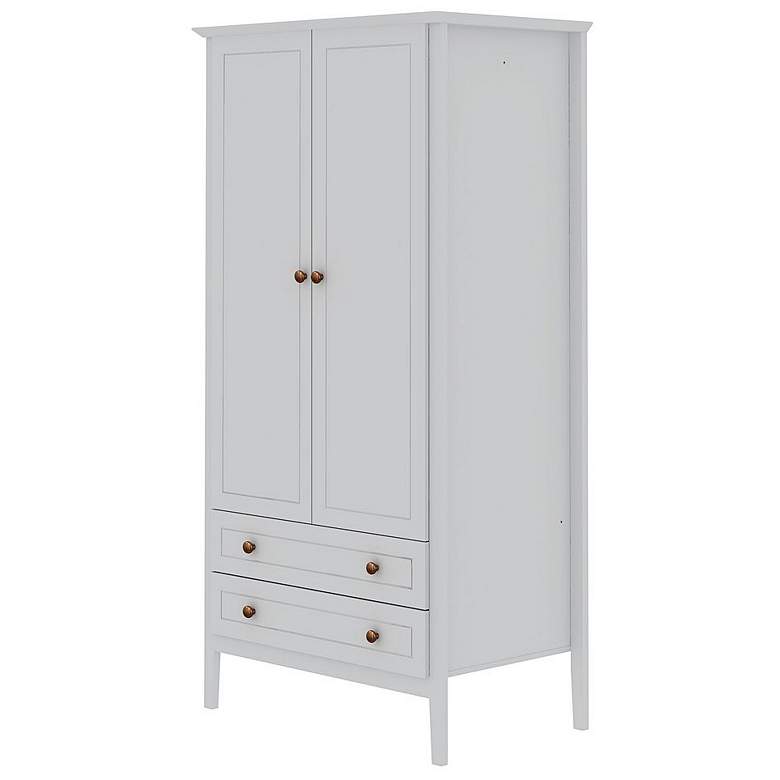 Image 7 Crown 40 1/4" Wide White 2-Drawer Full Wardrobe more views