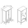 Crown 40 1/4" Wide White 2-Drawer Full Wardrobe