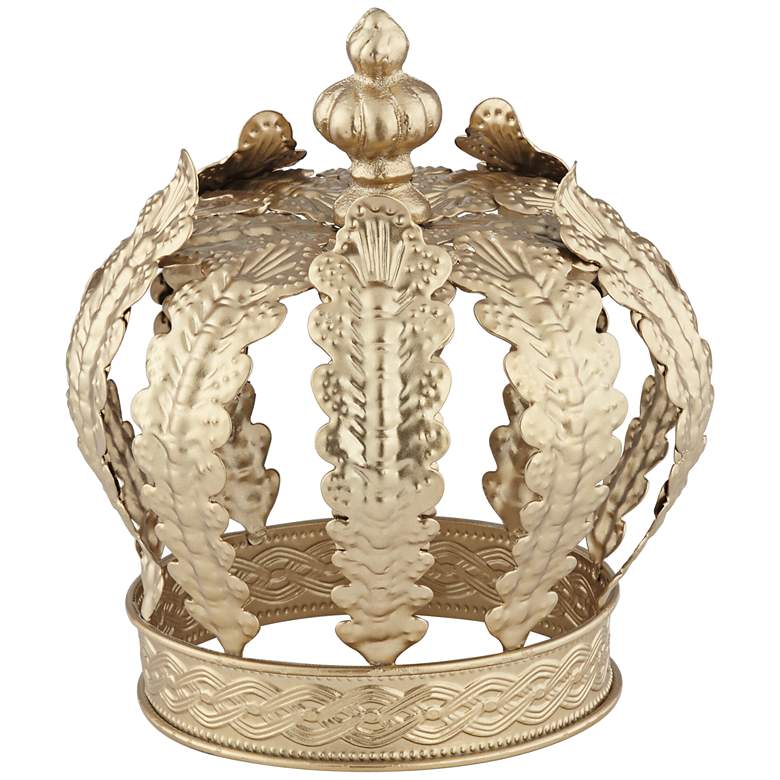 Image 1 Crown 7 1/2 inch High Gold Metal Sculpture