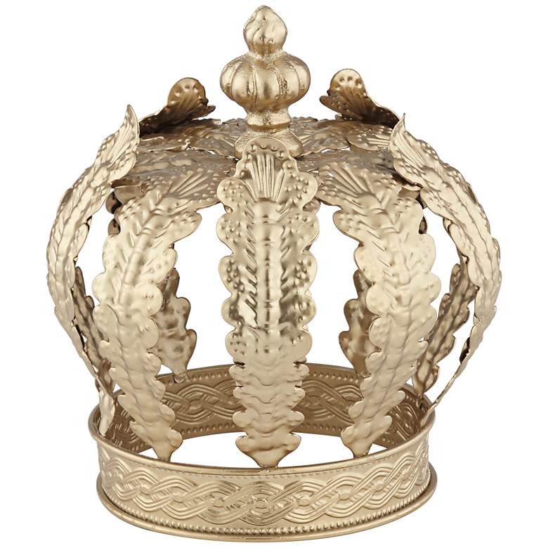 Image 1 Crown 7 1/2" High Gold Metal Sculpture