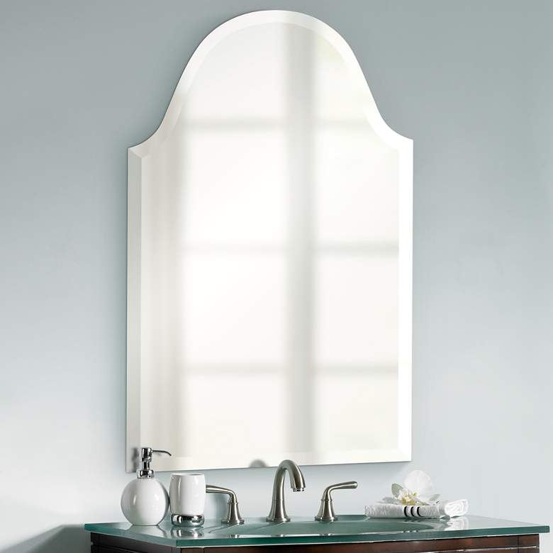 Image 1 Crown Arch Frameless 20" x 32" Beveled Wall Mirror
