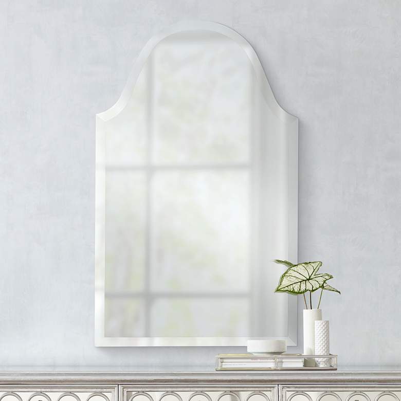 Crown Arch Frameless 20&quot; x 40&quot; Beveled Wall Mirror